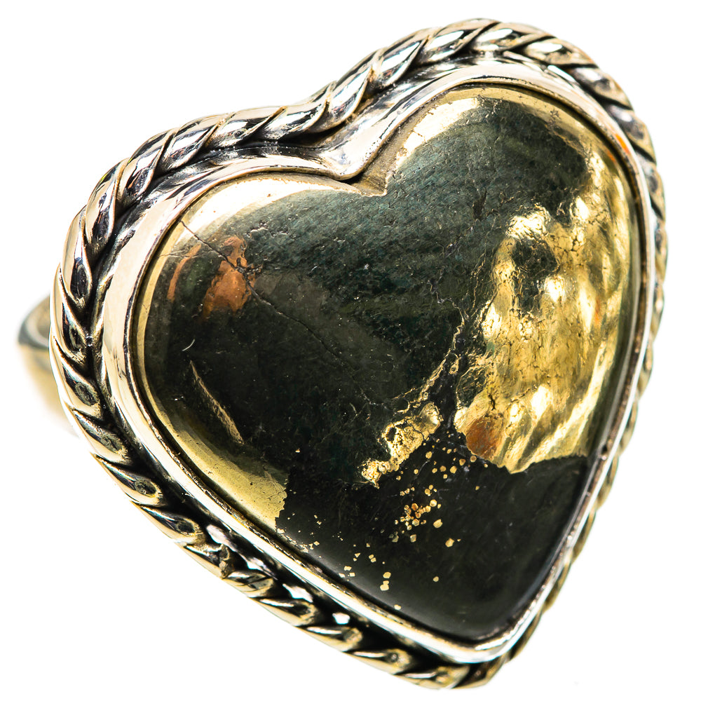 Large Pyrite In Black Onyx Ring Size 6 (925 Sterling Silver) RING135710