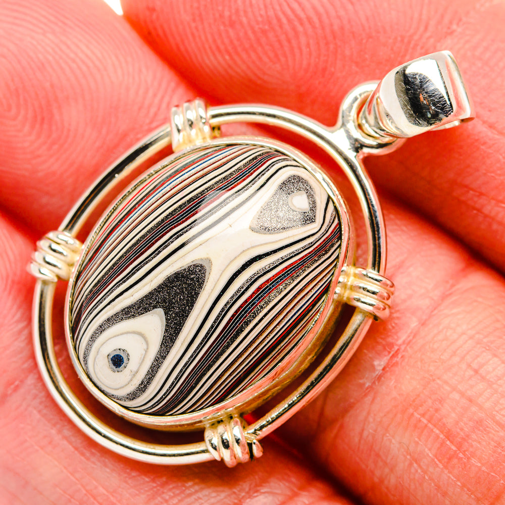 Fordite Pendant 1 1/2" (925 Sterling Silver) PD37426
