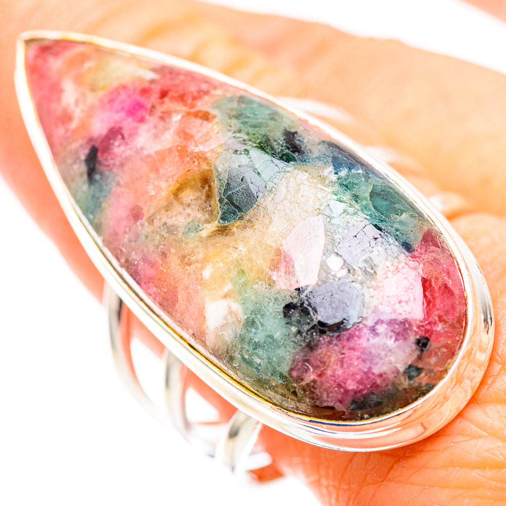 Huge Natural Tourmaline Ring Size 10.5 (925 Sterling Silver) RING137154