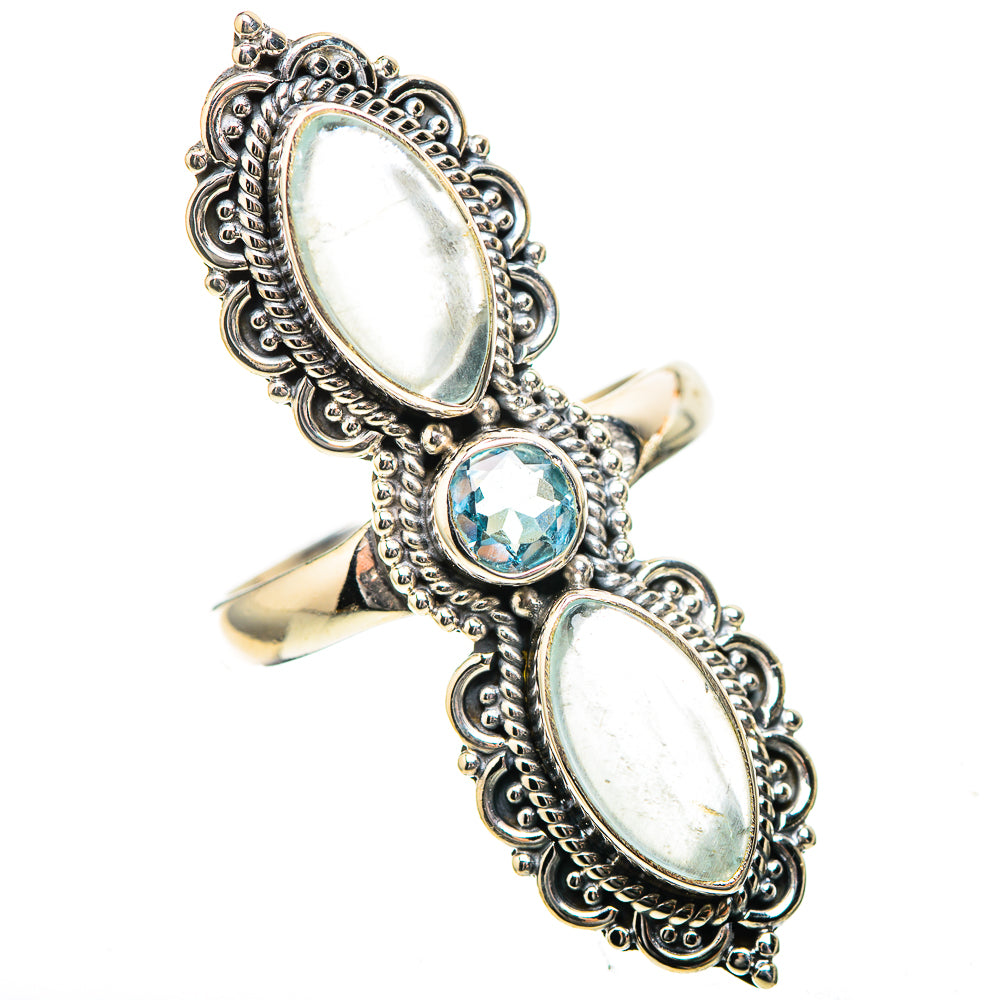 Large Natural Aquamarine, Blue Topaz 925 Sterling Silver Ring Size 9 (925 Sterling Silver) RING137587