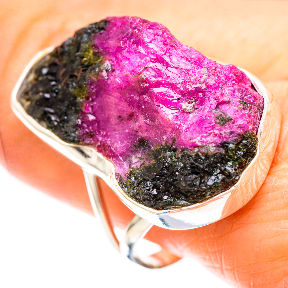 Large Rough Ruby Zoisite Ring Size 10.25 (925 Sterling Silver) RING137153