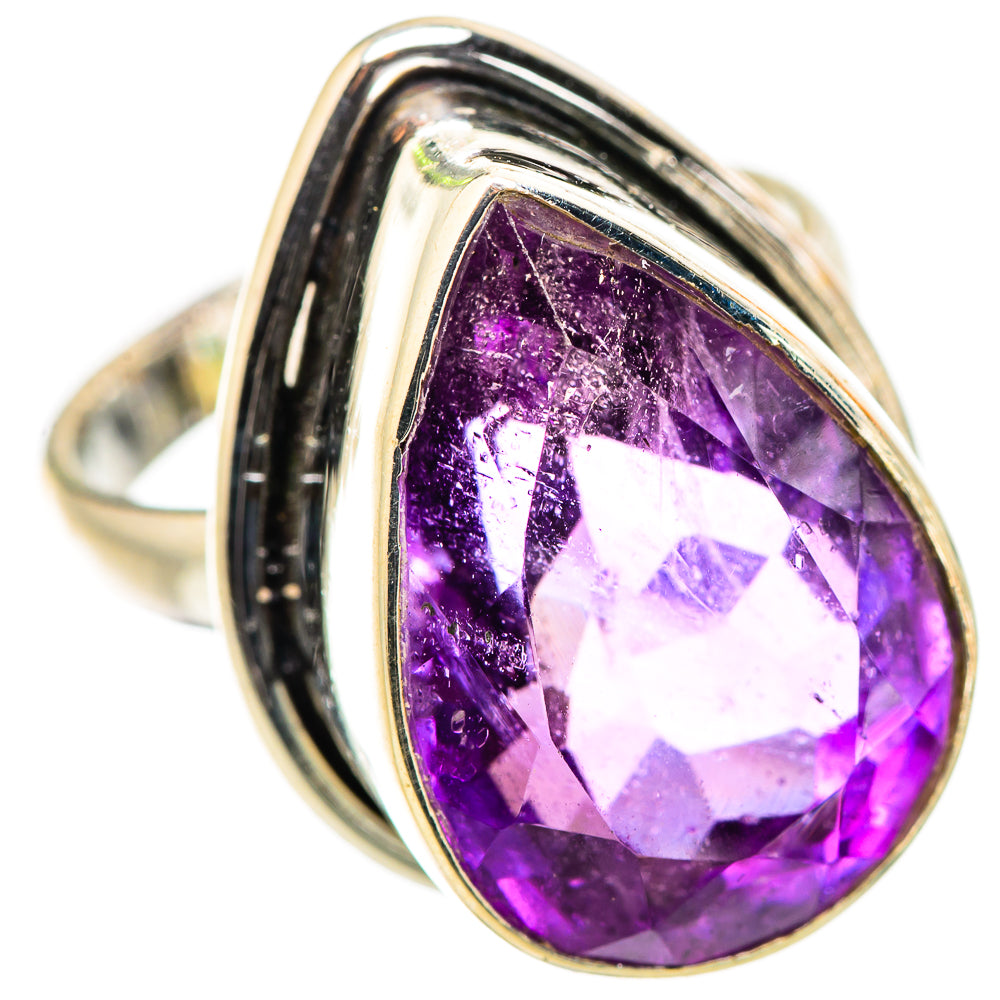 Large Faceted Amethyst Ring Size 8 (925 Sterling Silver) RING135707