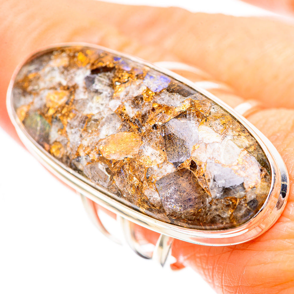 Huge Brecciated Labradorite Ring Size 9.5 (925 Sterling Silver) RING136756