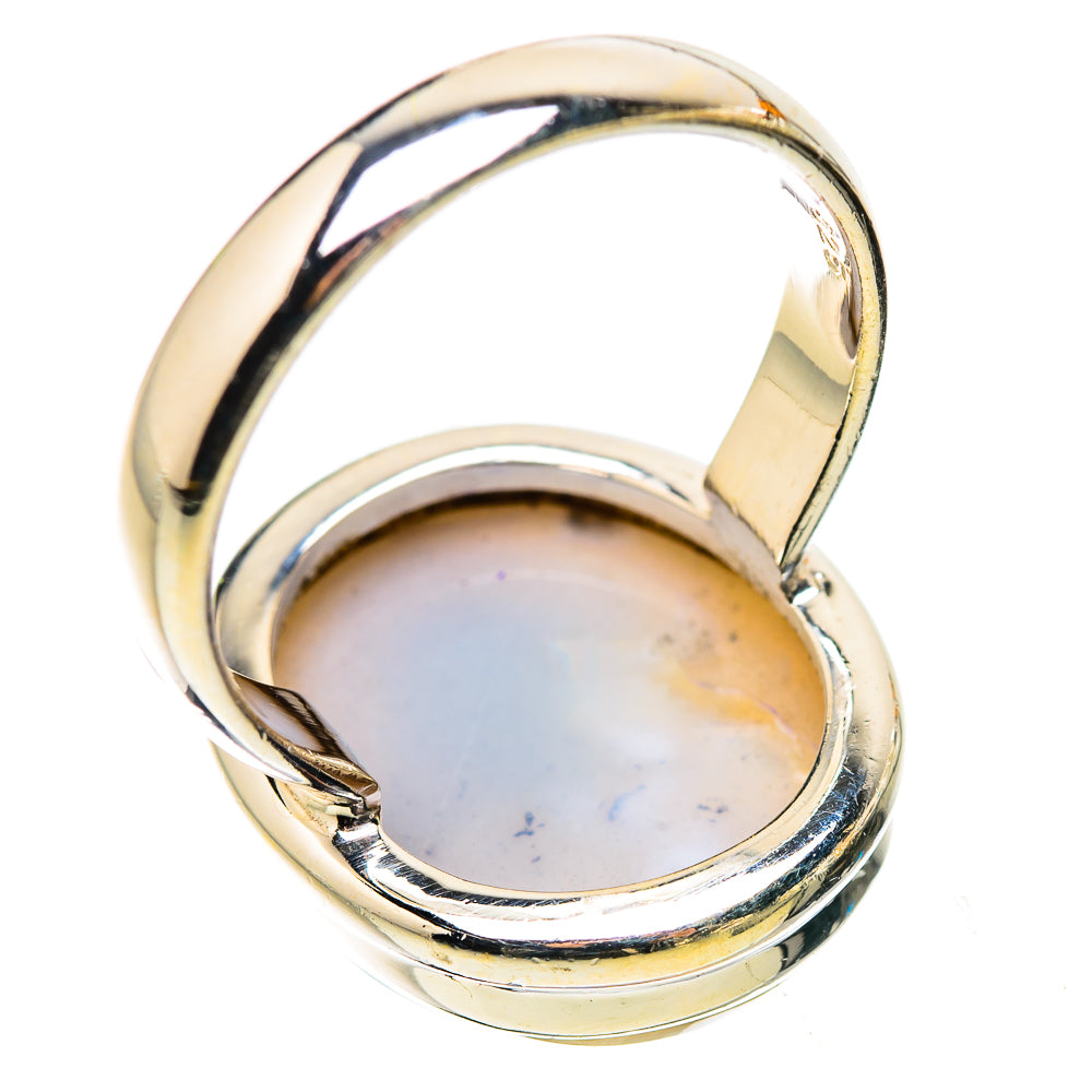 Anasilvercos Scenic Dendritic Agate Ring Size 8 (925 Sterling Silver)