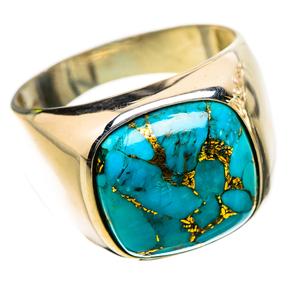 Blue Copper Composite Turquoise Ring Size 9.25 (925 Sterling Silver) RING135529