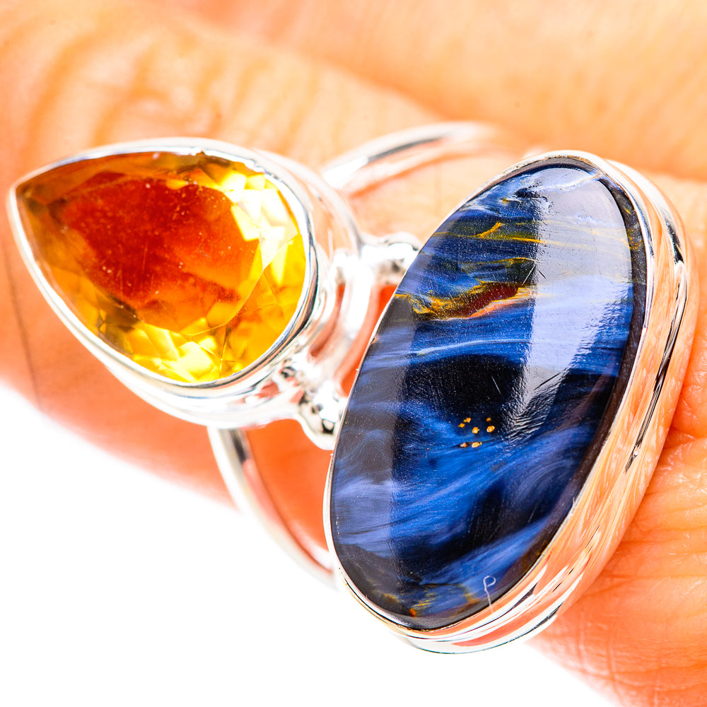 Large Pietersite, Citrine Ring Size 8.5 (925 Sterling Silver) RING136544