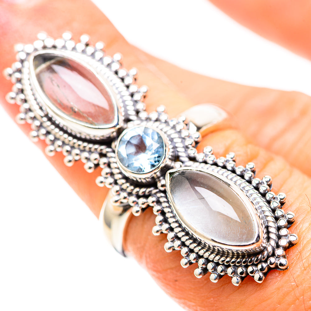 Large Natural Aquamarine, Blue Topaz Ring Size 6.25 (925 Sterling Silver) RING136966