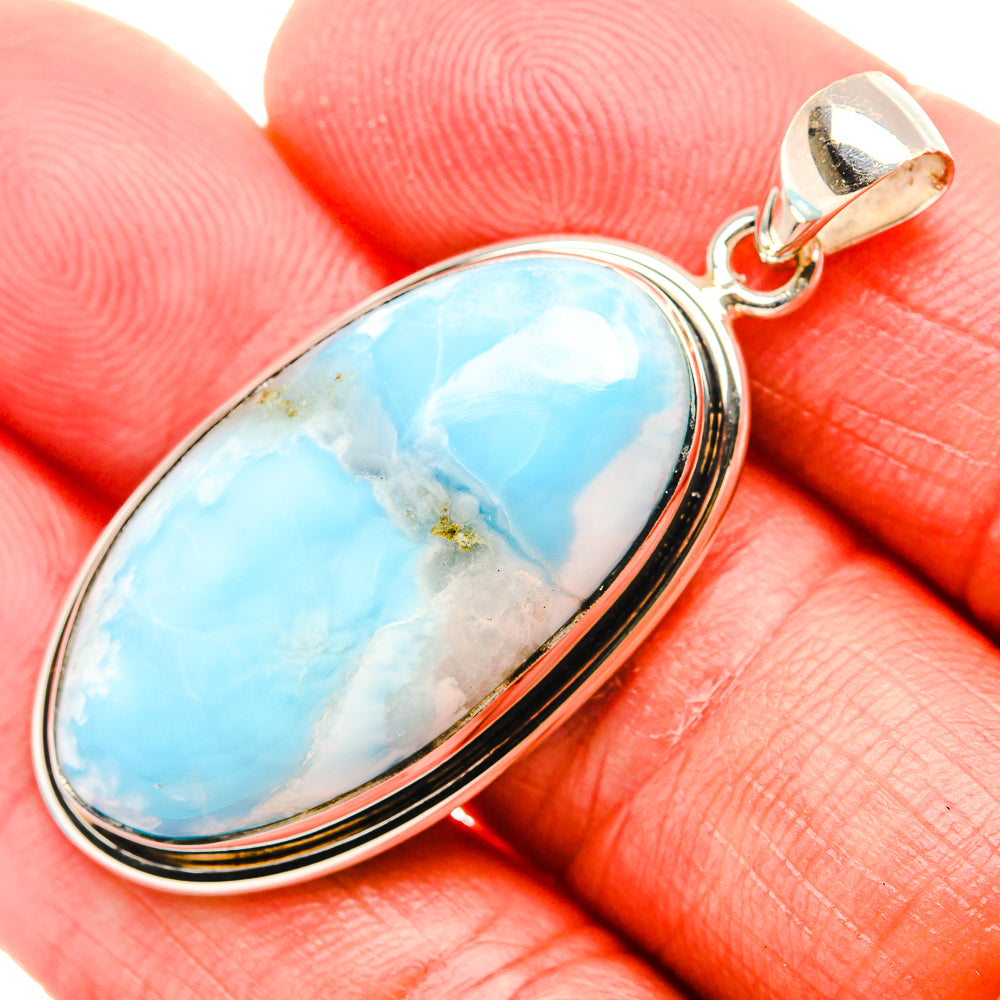 Larimar Pendant 1 3/4" (925 Sterling Silver) PD37374