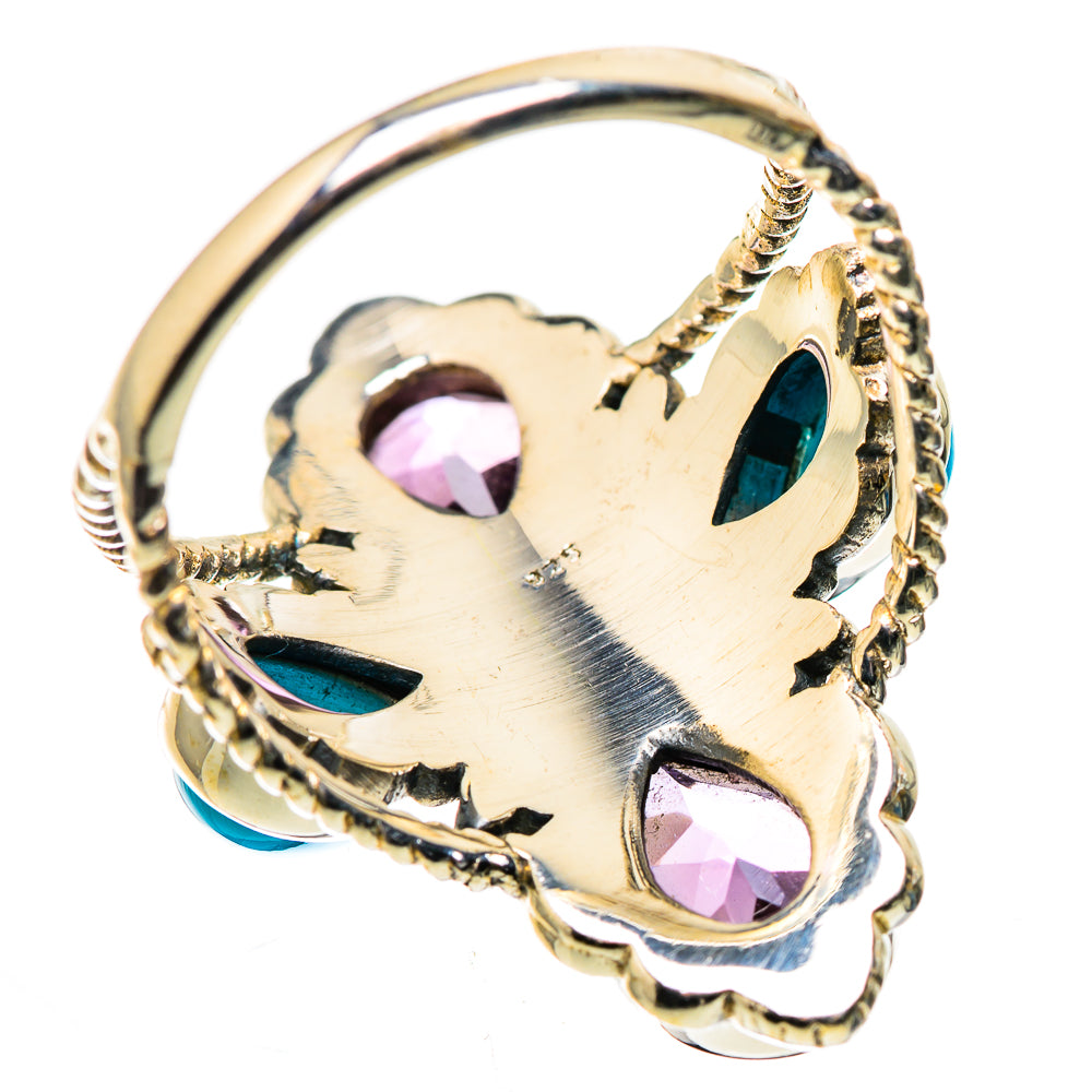 Large Faceted Amethyst, Sleeping Beauty Turquoise Ring Size 9 (925 Sterling Silver) RING136129