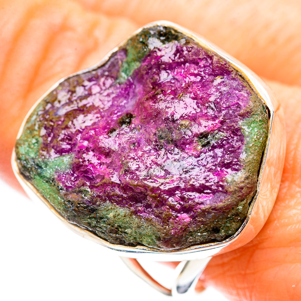 Large Rough Ruby Zoisite Ring Size 8.75 (925 Sterling Silver) RING136763