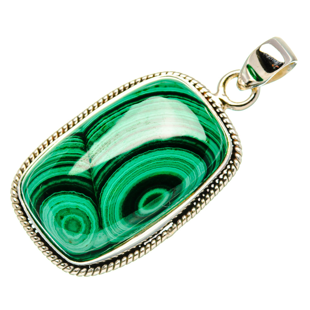 Malachite Pendant 1 1/2"  (925 Sterling Silver) PD37175