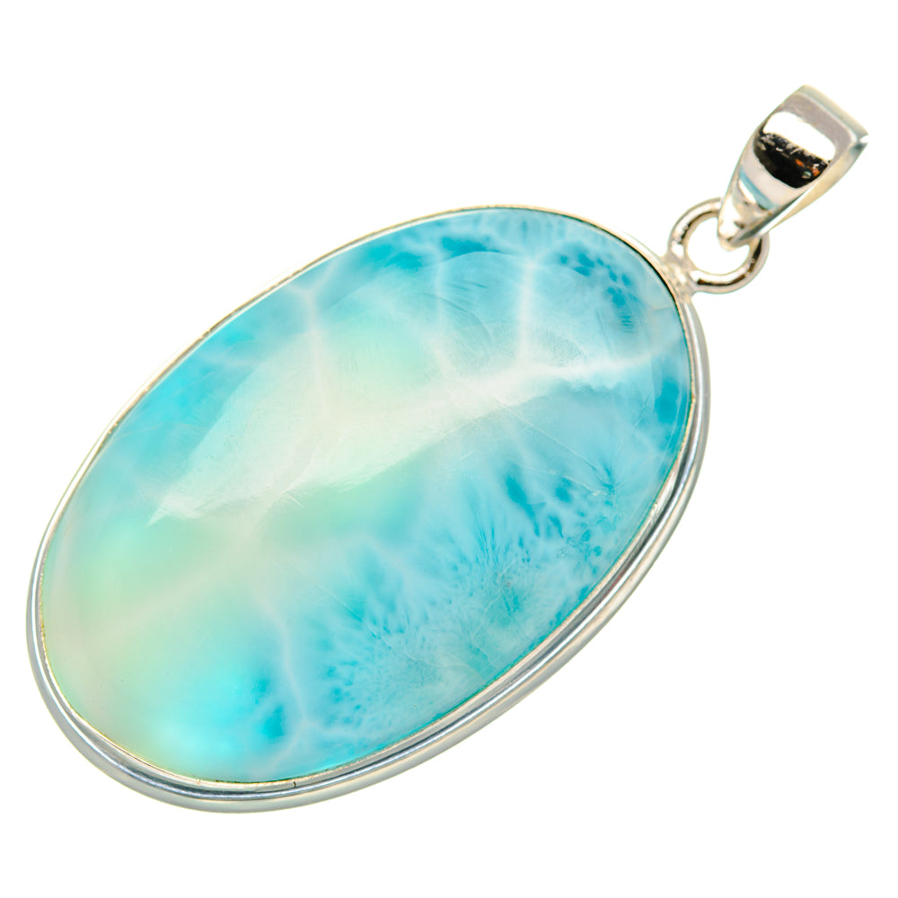 Larimar Pendant 1 3/4" (925 Sterling Silver) PD37509