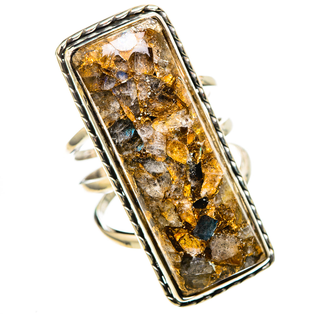 Large Brecciated Labradorite 925 Sterling Silver Ring Size 7 (925 Sterling Silver) RING137755