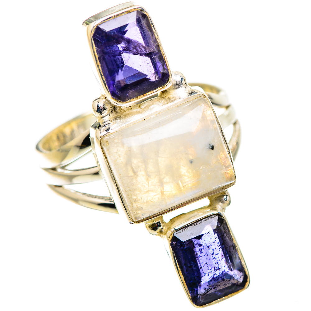 Rainbow Moonstone, Tanzanite Ring Size 8.5 (925 Sterling Silver) RING135674