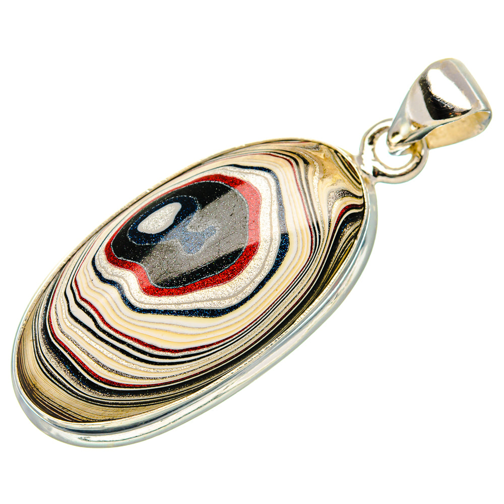 Fordite Pendant 1 3/4" (925 Sterling Silver) PD36977