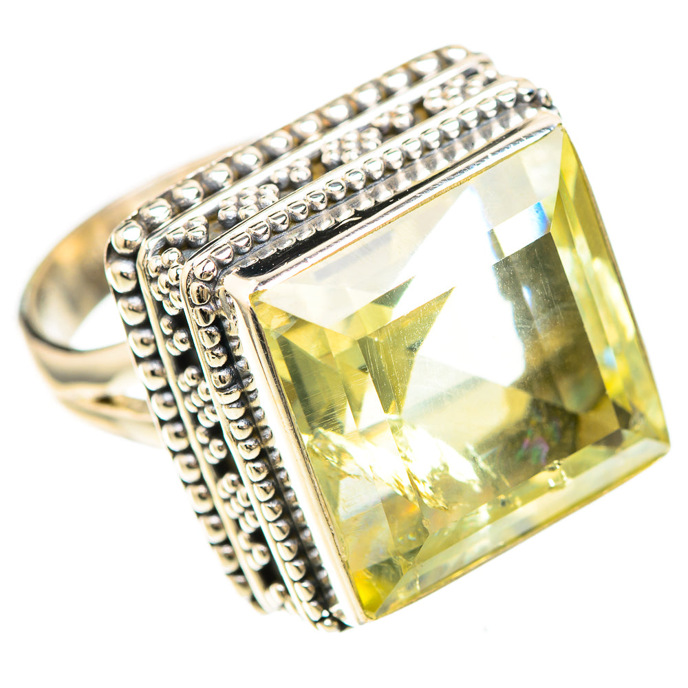 Faceted Lemon Quartz 925 Sterling Silver Ring Size 6 (925 Sterling Silver) RING137201