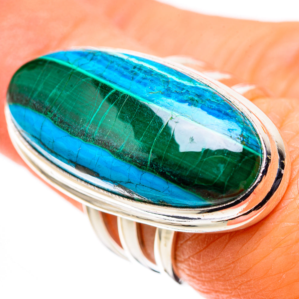 Large Malachite In Chrysocolla Ring Size 6.5 (925 Sterling Silver) RING136151