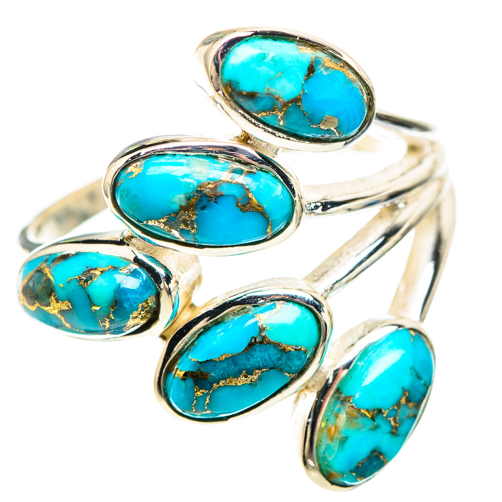 Blue Copper Composite Turquoise Ring Size 8.25 (925 Sterling Silver) RING136509