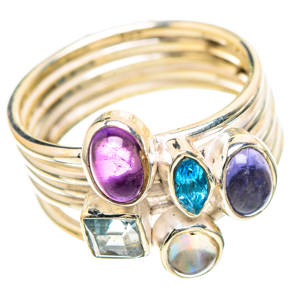 Amethyst, Tanzanite, Blue Topaz, Aquamarine Ring Size 7 (925 Sterling Silver) RING136377