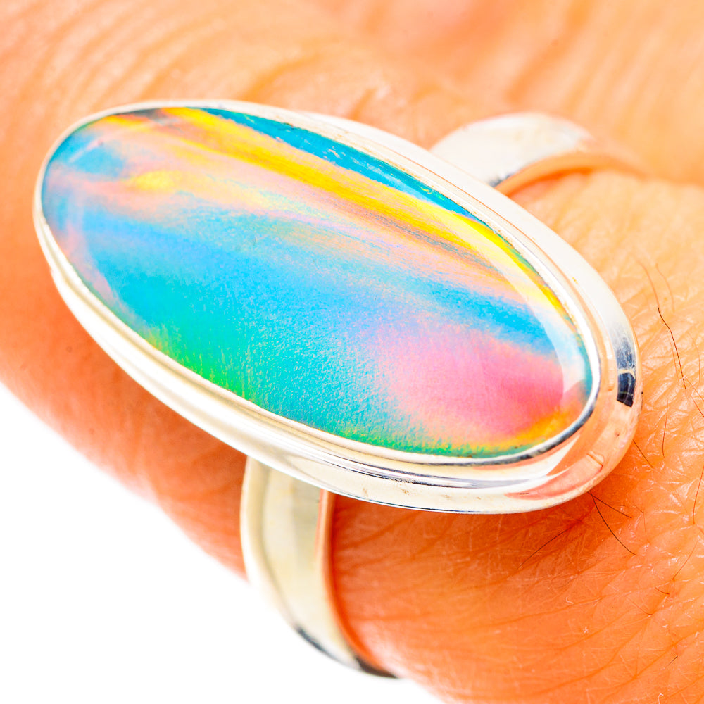 Anasilvercos Aura Opal Ring Size 8.25 (925 Sterling Silver)