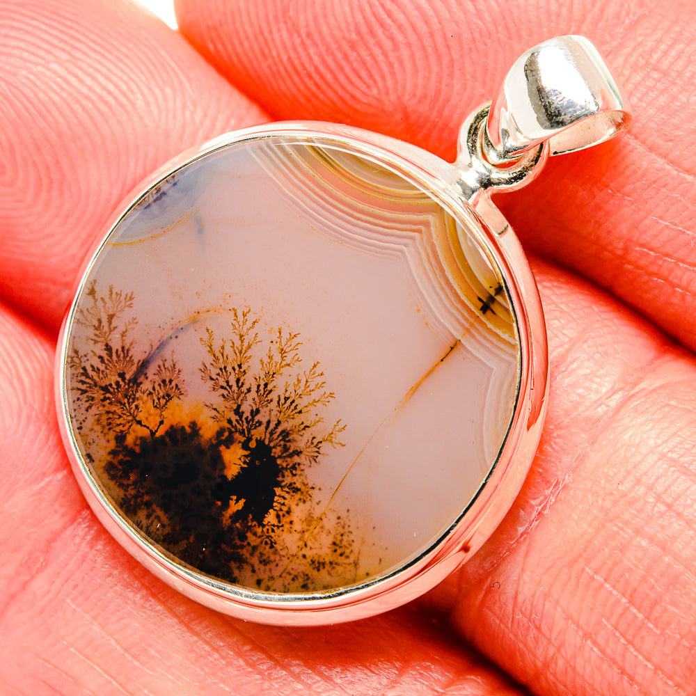 Scenic Dendritic Agate Pendant 1 1/2" (925 Sterling Silver) PD36875