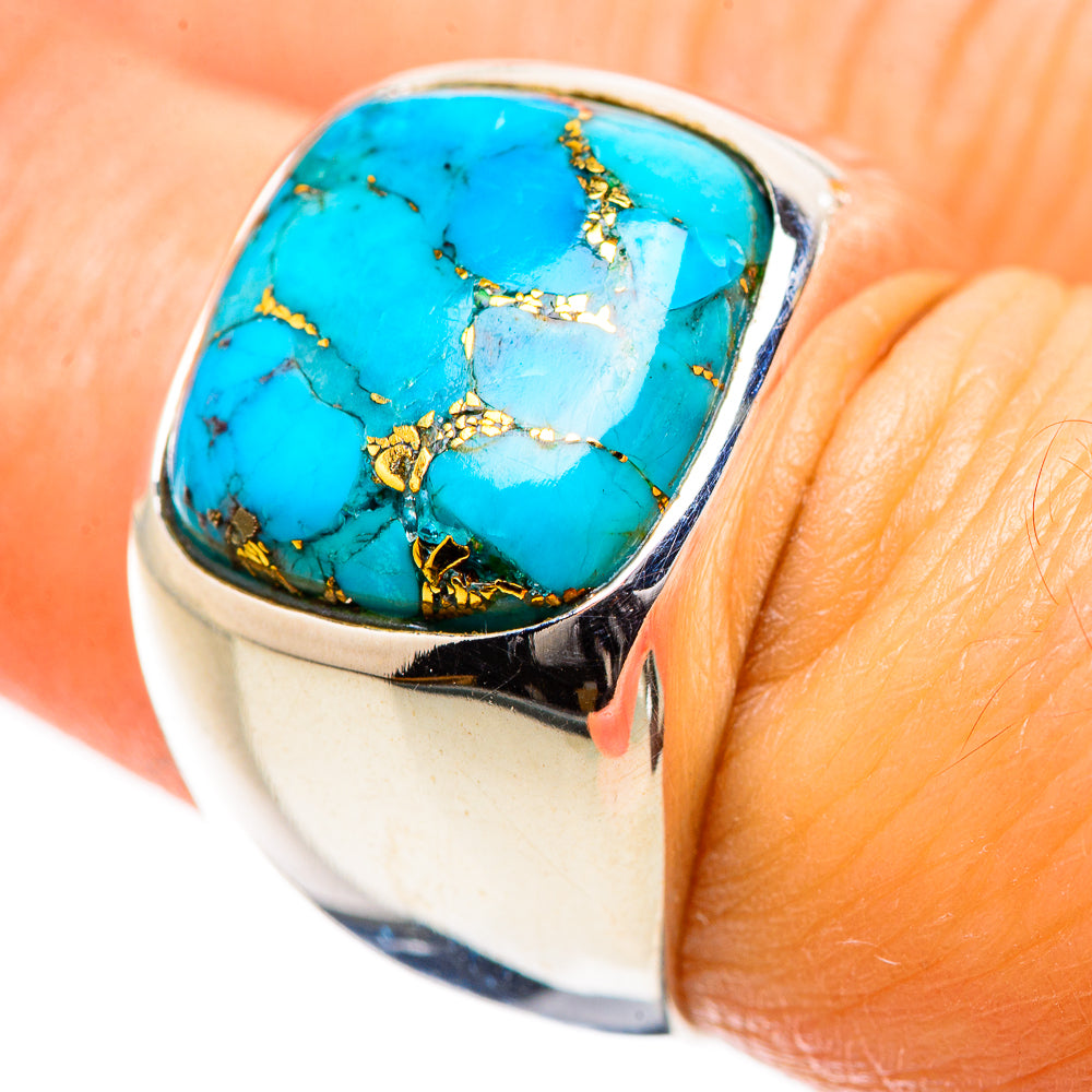 Blue Copper Composite Turquoise Ring Size 7 (925 Sterling Silver) RING135477