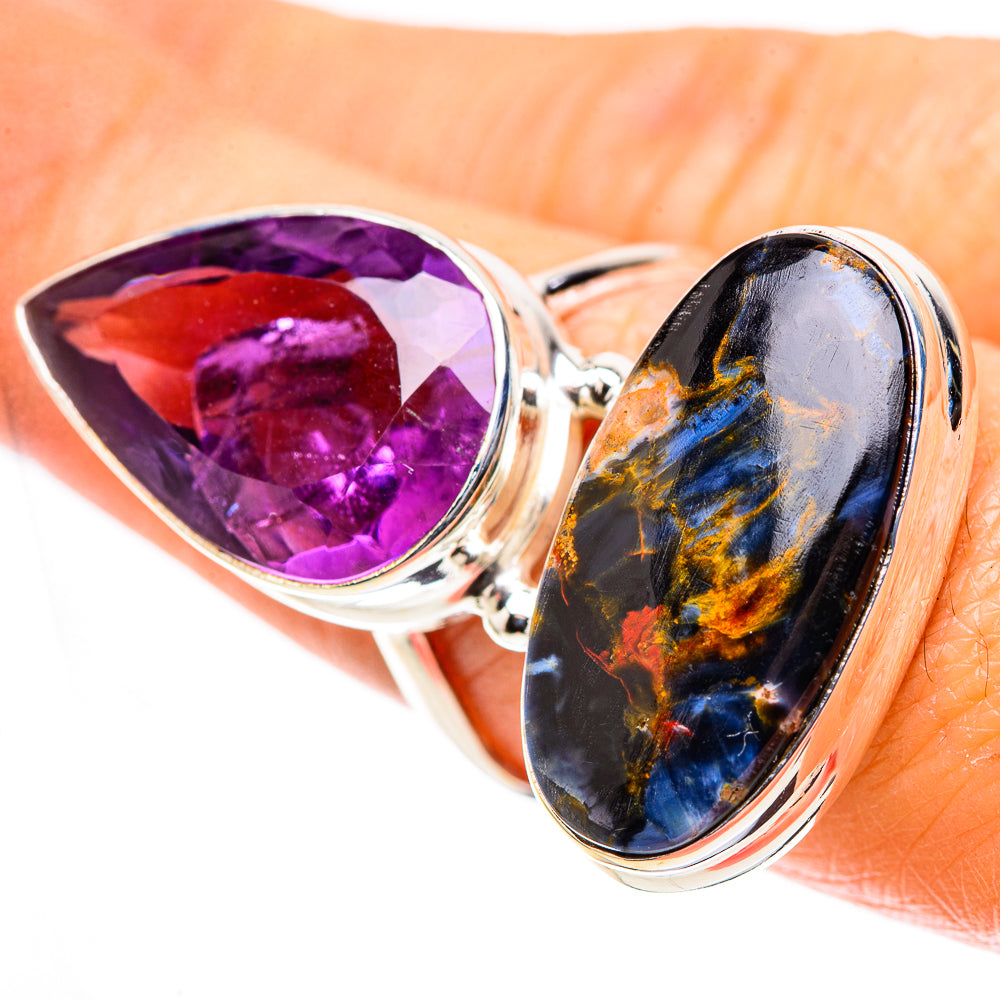Large Pietersite, Amethyst 925 Sterling Silver Ring Size 7.25 (925 Sterling Silver) RING137768