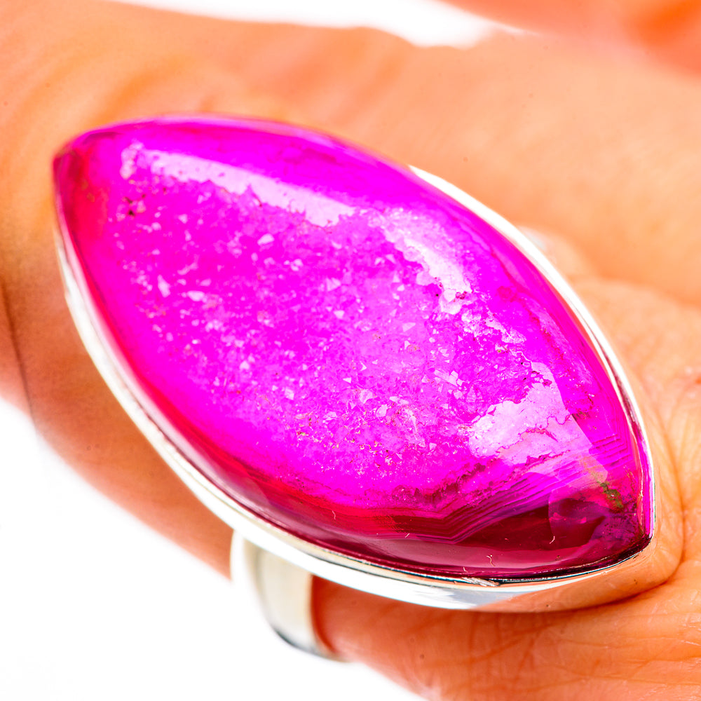 Large Pink Window Druzy Ring Size 8.75 (925 Sterling Silver) RING135563