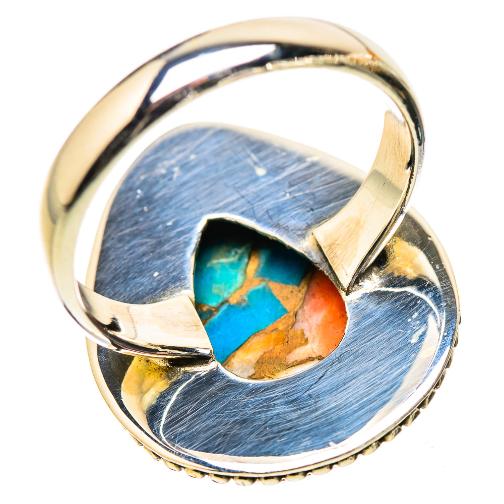 Anasilvercos Spiny Oyster Turquoise Ring Size 7 (925 Sterling Silver)
