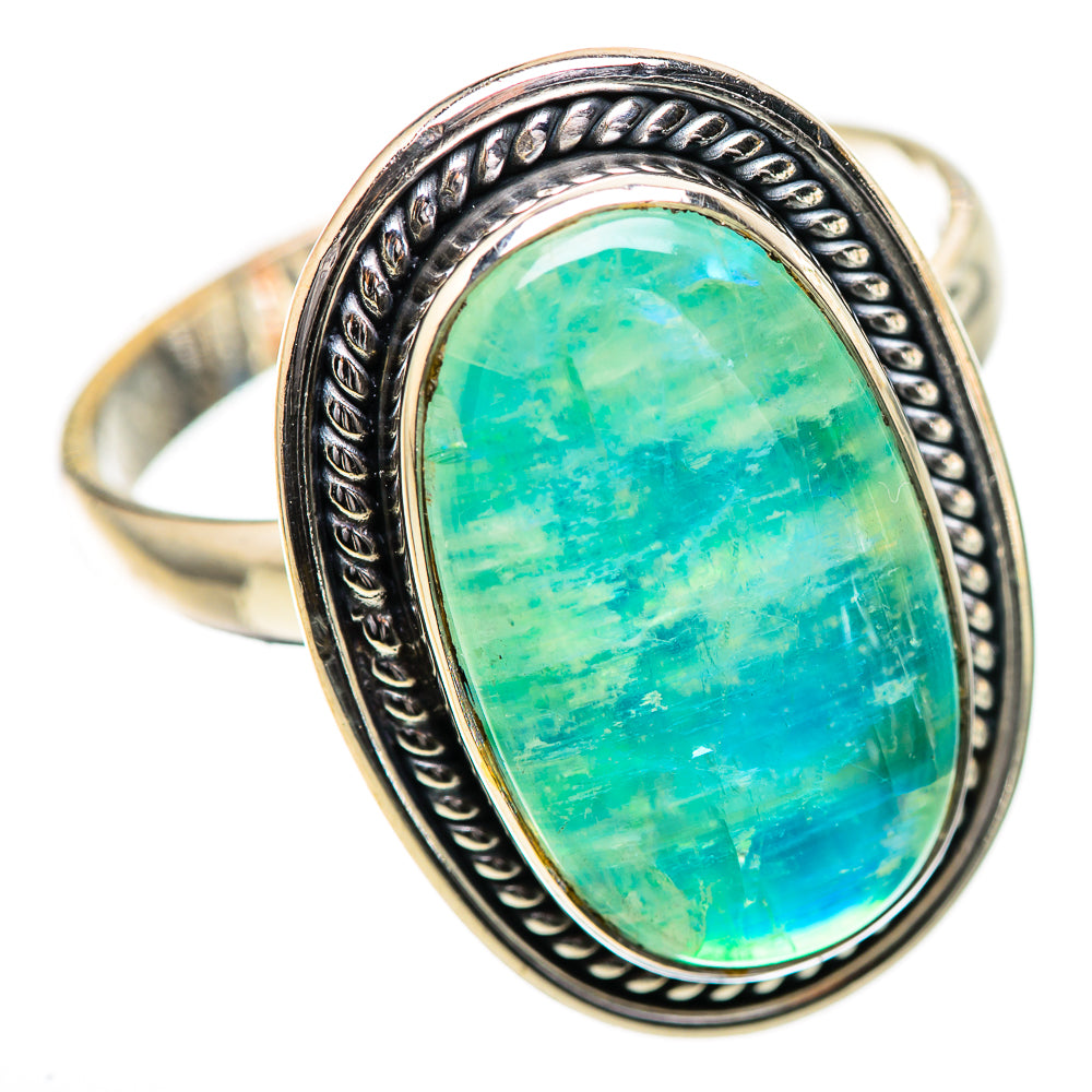 Large Green Moonstone Ring Size 12.25 (925 Sterling Silver) RING135945