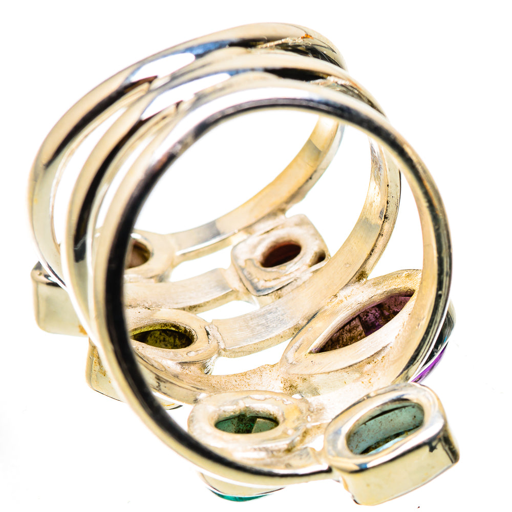 Garnet, Amethyst, Peridot, Blue Topaz, Green Aventurine Ring Size 6.25 (925 Sterling Silver) RING134907