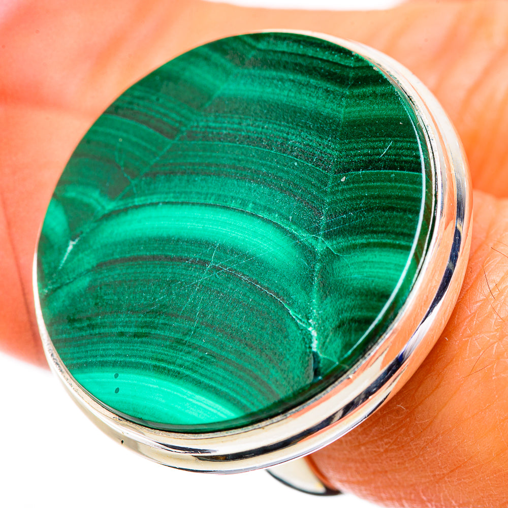 Huge Malachite Ring Size 7 (925 Sterling Silver) RING135379