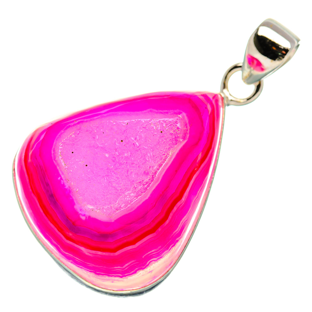 Pink Window Druzy Pendant 1 1/2"  (925 Sterling Silver) PD37173