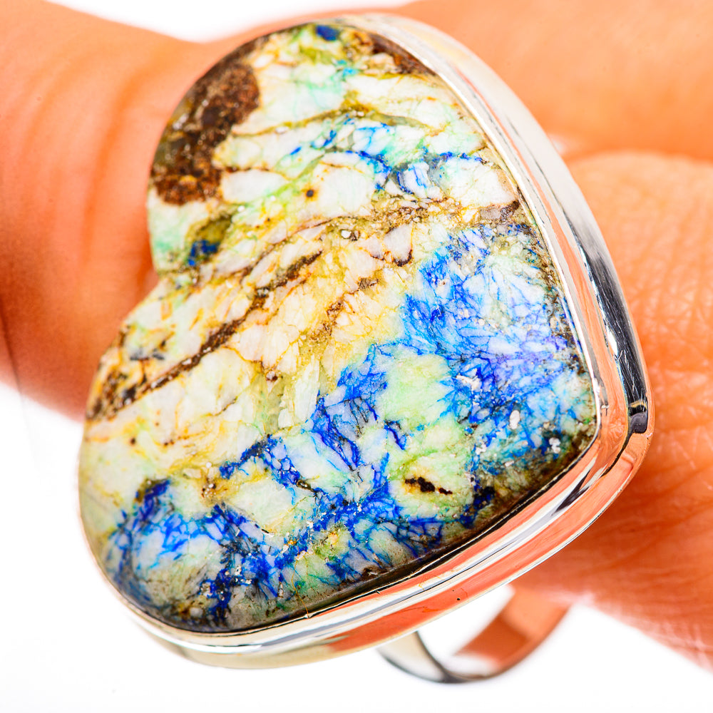 Large Blue Agate Ring Size 12.75 (925 Sterling Silver) RING134728
