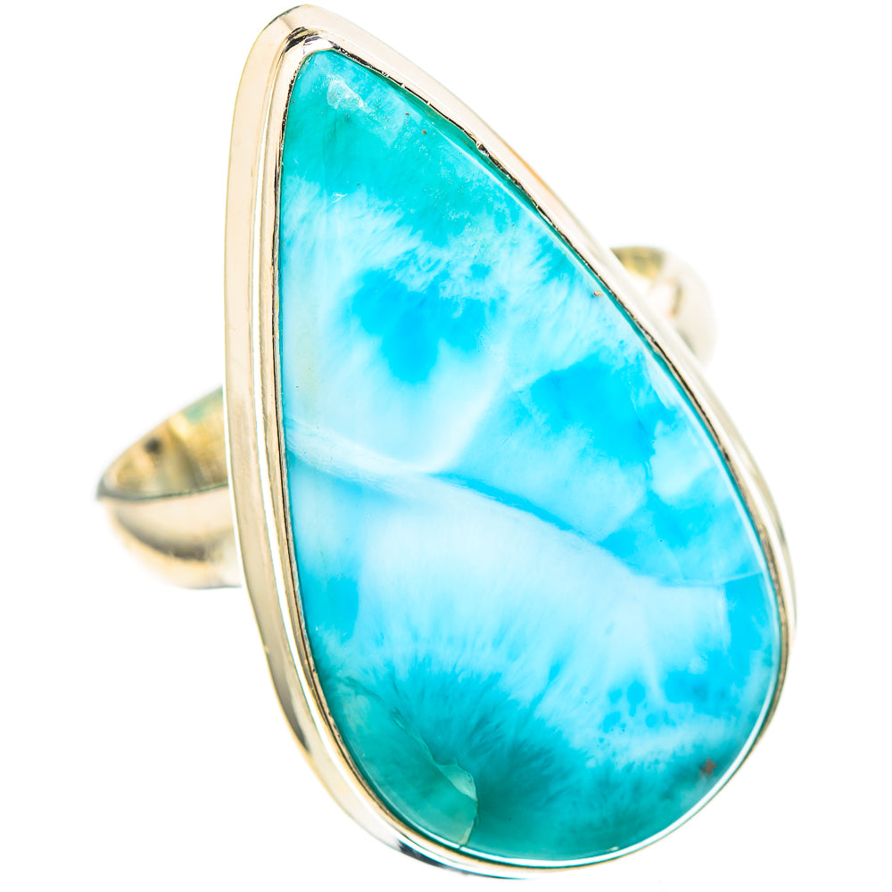 Large Larimar 925 Sterling Silver Ring Size 9 (925 Sterling Silver) RING137364