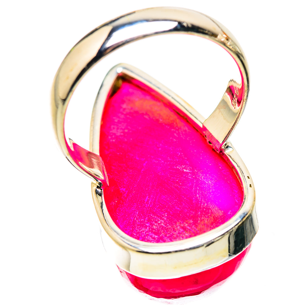 Anasilvercos Large Pink Window Druzy Ring Size 7 (925 Sterling Silver)