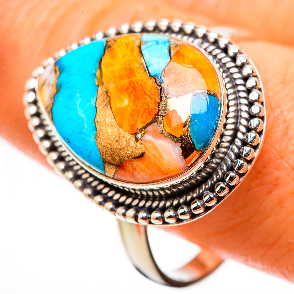 Anasilvercos Spiny Oyster Turquoise Ring Size 11.75 (925 Sterling Silver)