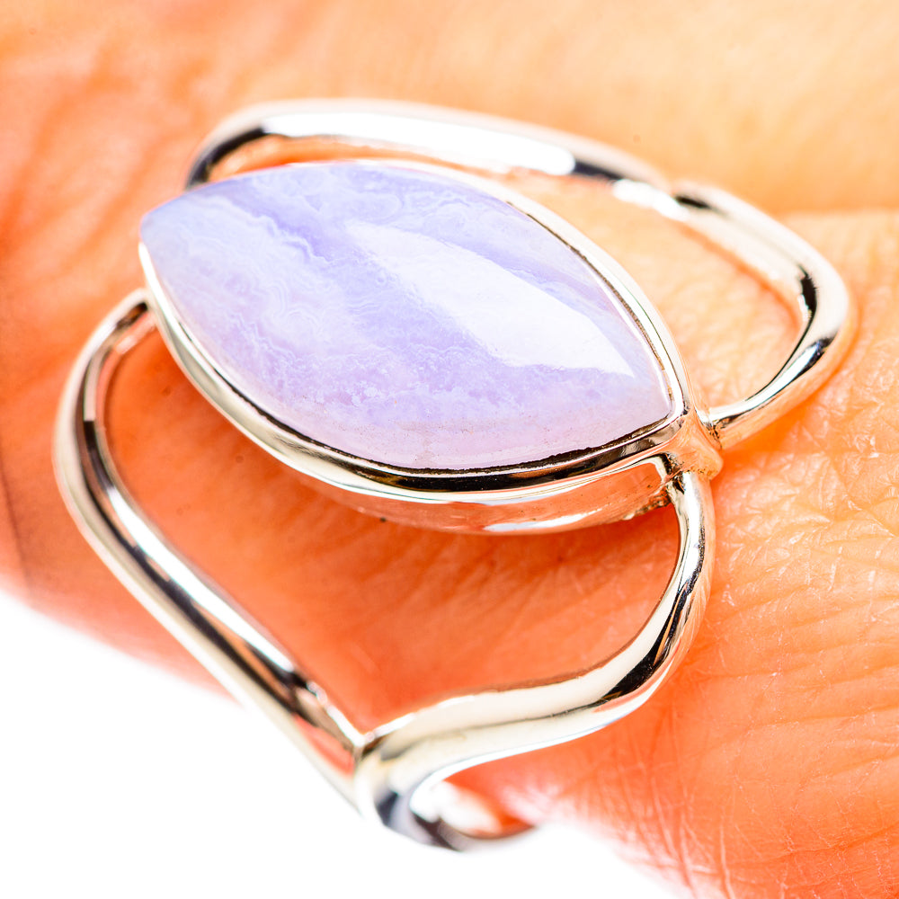 Blue Lace Agate Ring Size 10 (925 Sterling Silver) RING136260