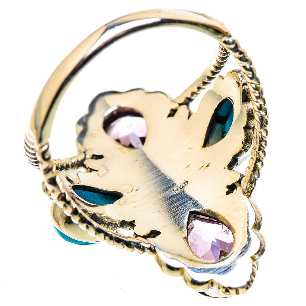 Large Faceted Amethyst, Sleeping Beauty Turquoise Ring Size 9.75 (925 Sterling Silver) RING136184