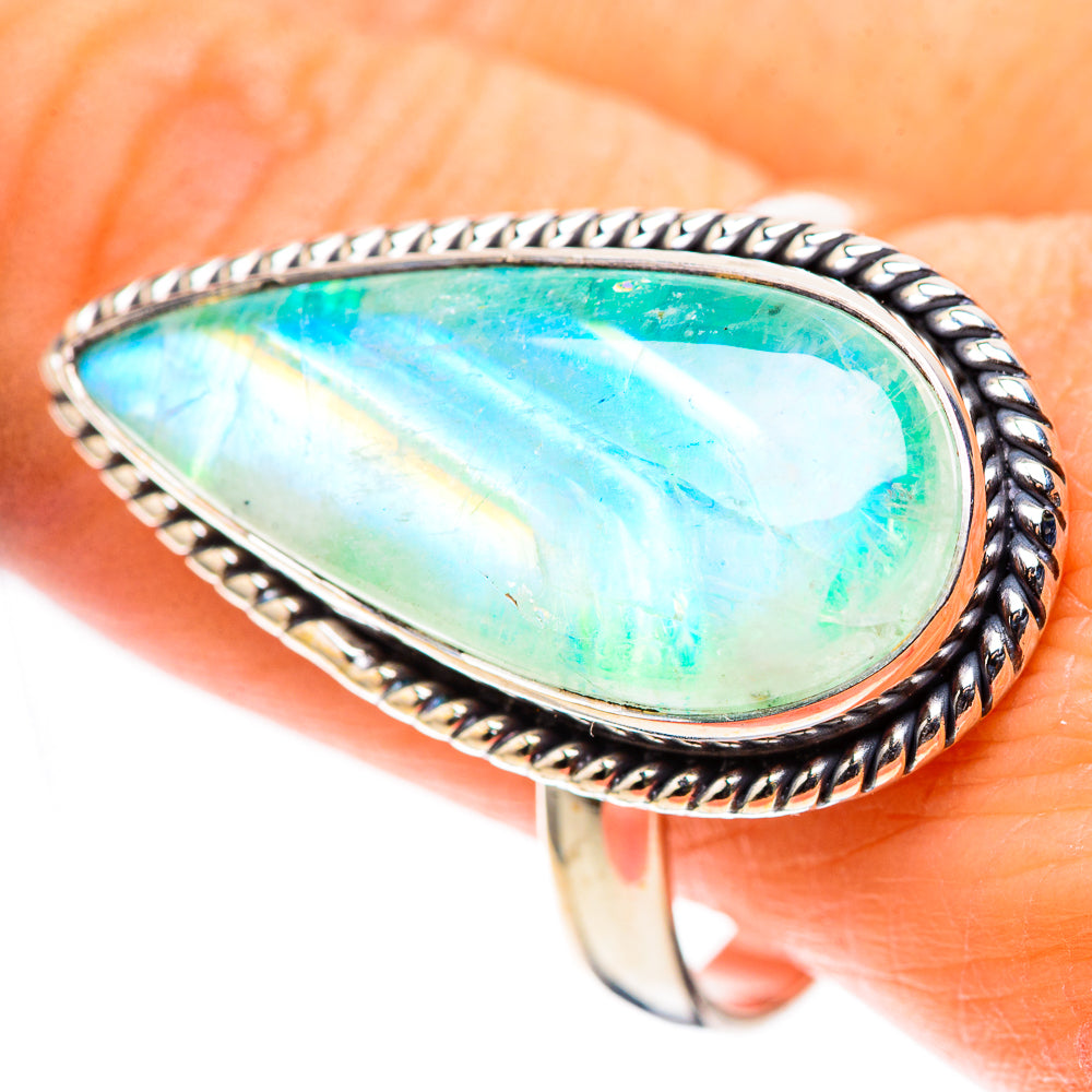 Large Green Moonstone 925 Sterling Silver Ring Size 11 (925 Sterling Silver) RING137751