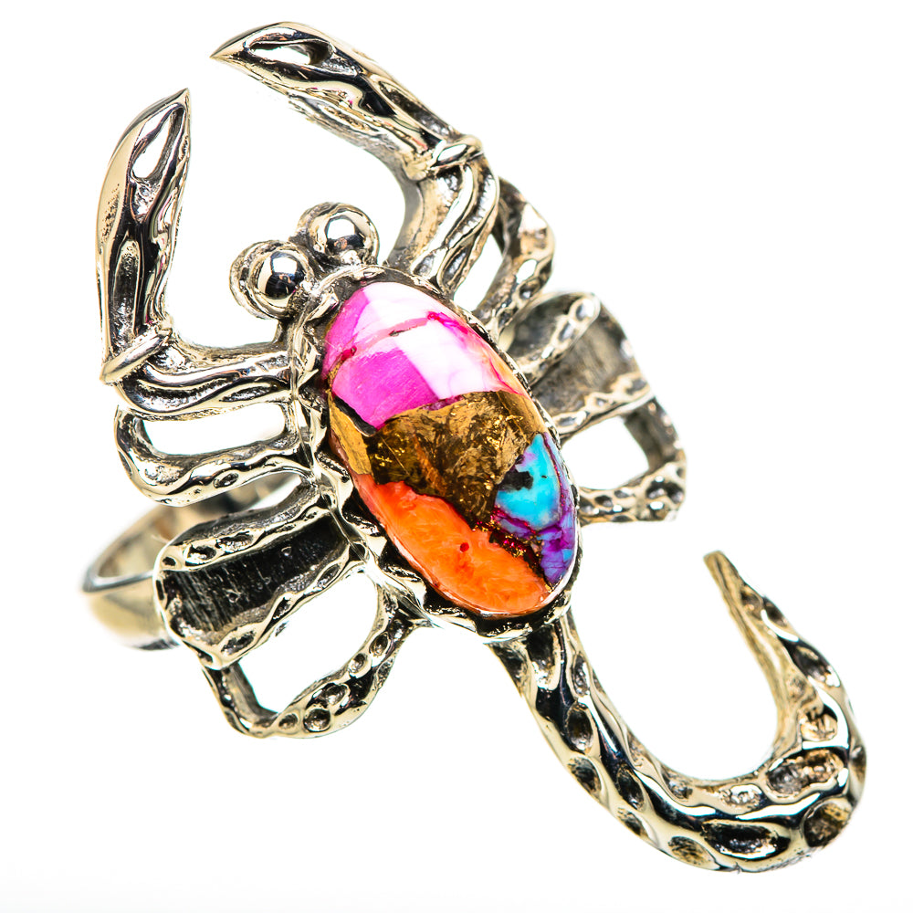 Kingman Pink Dahlia Turquoise Ring Size 8.25 (925 Sterling Silver) RING134776