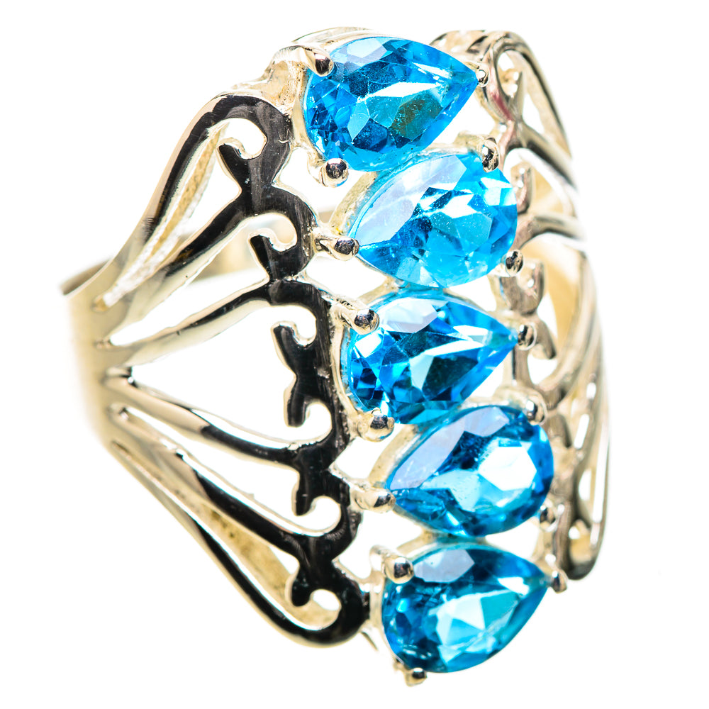 Anasilvercos Blue Topaz Ring Size 9 (925 Sterling Silver)