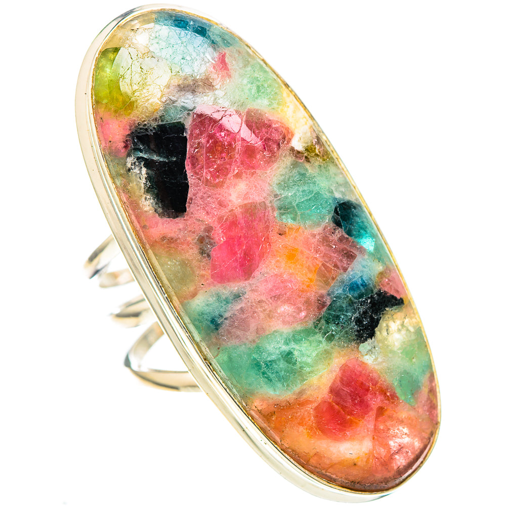 Huge Natural Tourmaline Ring Size 8.25 (925 Sterling Silver) RING136761