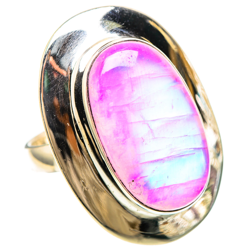 Large Pink Moonstone 925 Sterling Silver Ring Size 6.5 (925 Sterling Silver) RING137348