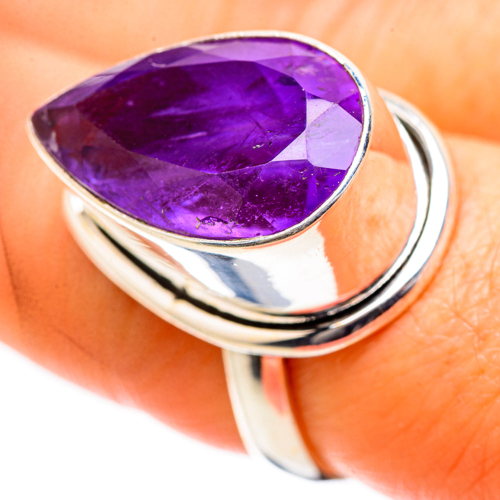 Faceted Amethyst Ring Size 7.5 (925 Sterling Silver) RING135515