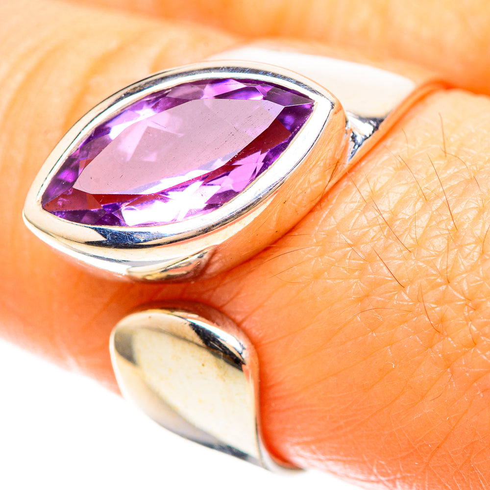 Faceted Amethyst Ring Size 7 Adjustable (925 Sterling Silver) RING137041