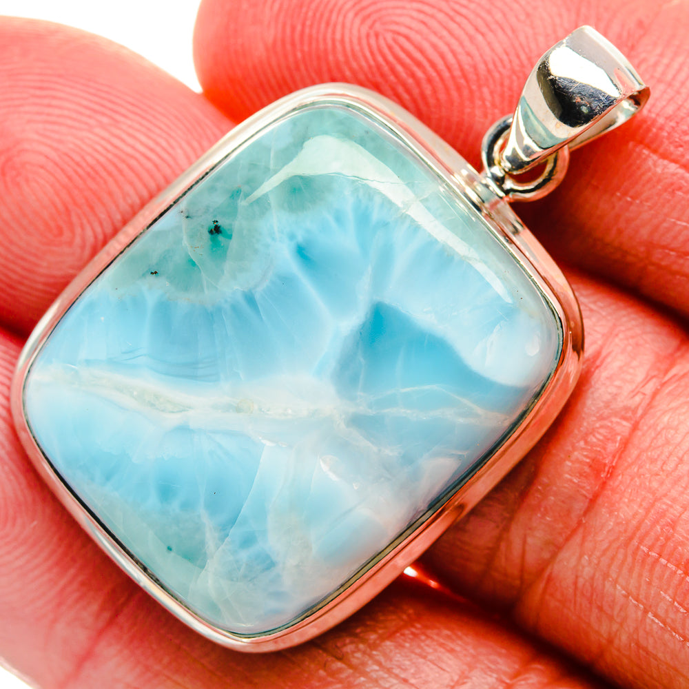 Larimar Pendant 1 1/2" (925 Sterling Silver) PD37095