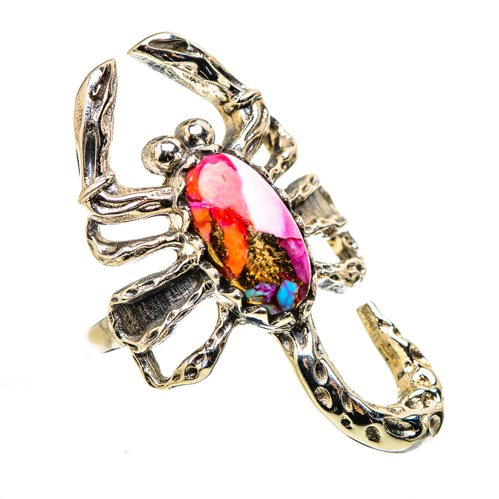 Kingman Pink Dahlia Turquoise Ring Size 6.5 (925 Sterling Silver) RING134909