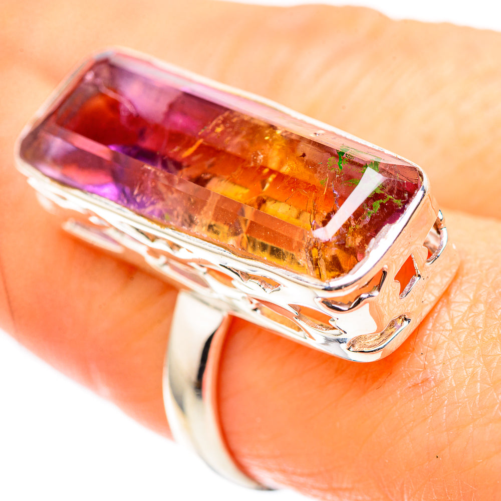 Large Faceted Ametrine 925 Sterling Silver Ring Size 8 (925 Sterling Silver) RING137528