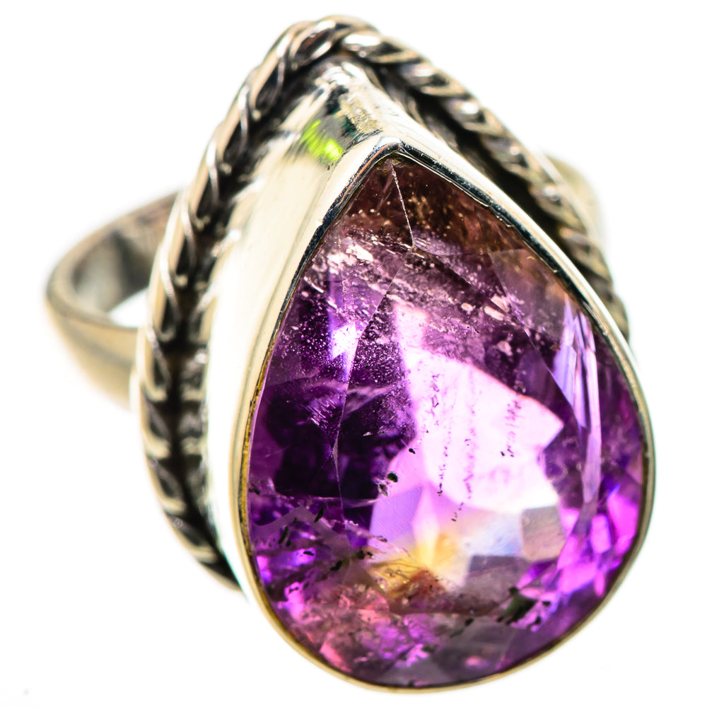 Anasilvercos Faceted Amethyst Ring Size 6.25 (925 Sterling Silver)